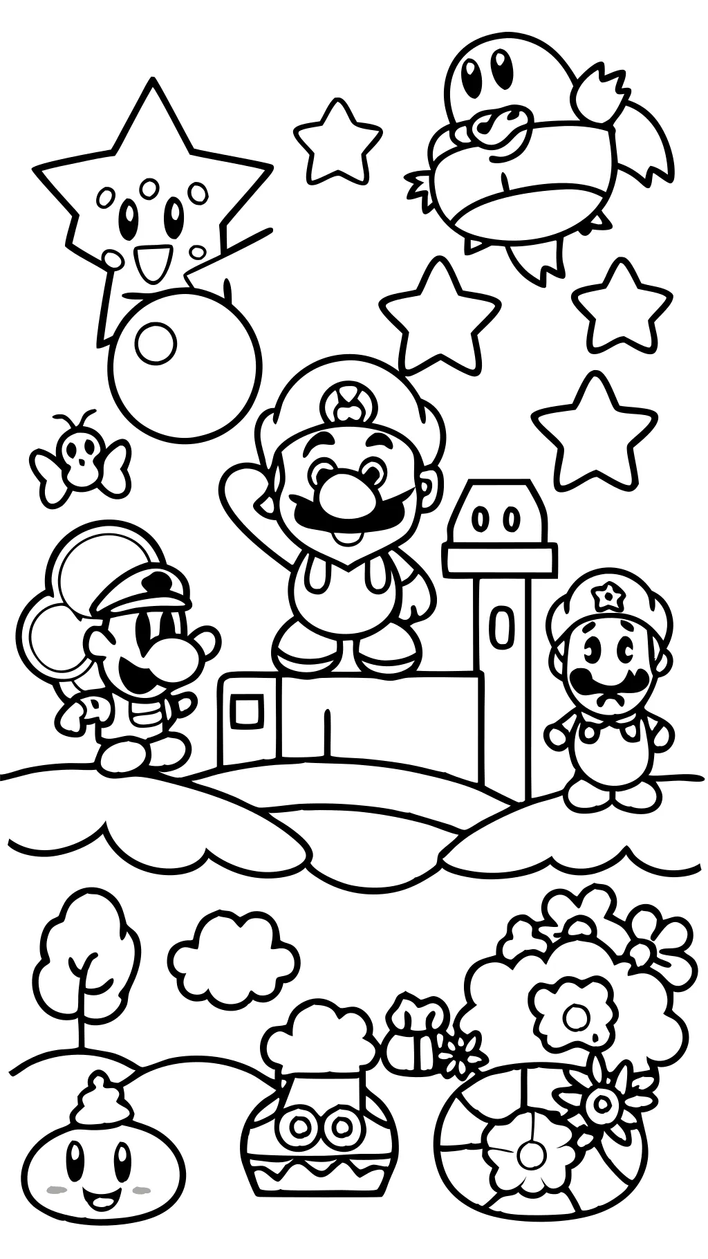 mario world coloring pages